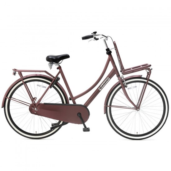 Popal Transportfiets dames Daily Dutch Basic+ 28 Inch 57 cm Dames 3V Terugtraprem Rood